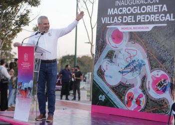 Bedolla inaugura macroglorieta de Villas del Pedregal, un espacio para la convivencia al poniente de Morelia